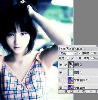 ‘Photoshop将人物图片调成青蓝色非主流色调‘