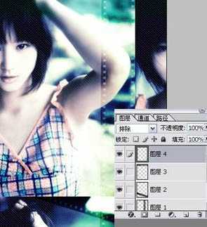 ‘Photoshop将人物图片调成青蓝色非主流色调‘