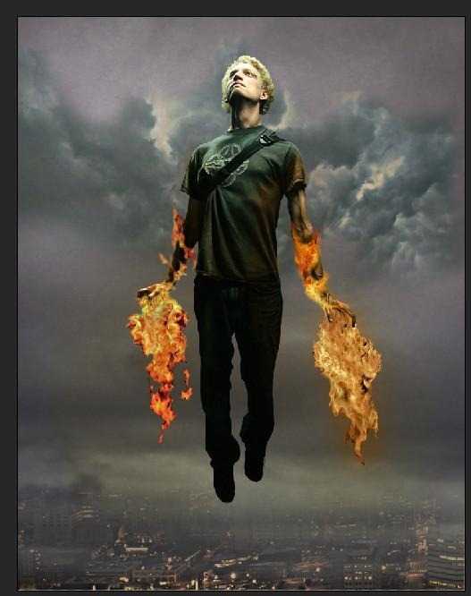 ‘Photoshop合成飞天火焰人教程‘