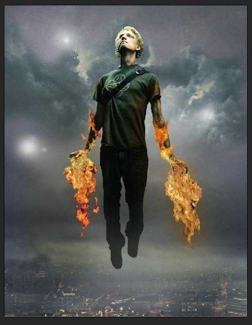 ‘Photoshop合成飞天火焰人教程‘