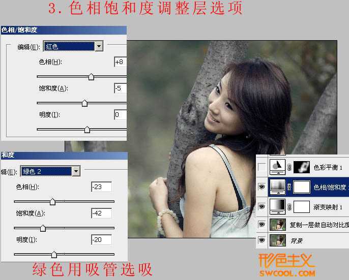 ‘Photoshop将树林美女图片调出怀旧的古典黄褐色‘
