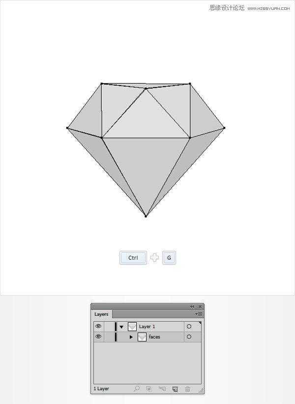 Illustrator绘制立体逼真的钻石图标教程(3),破洛洛