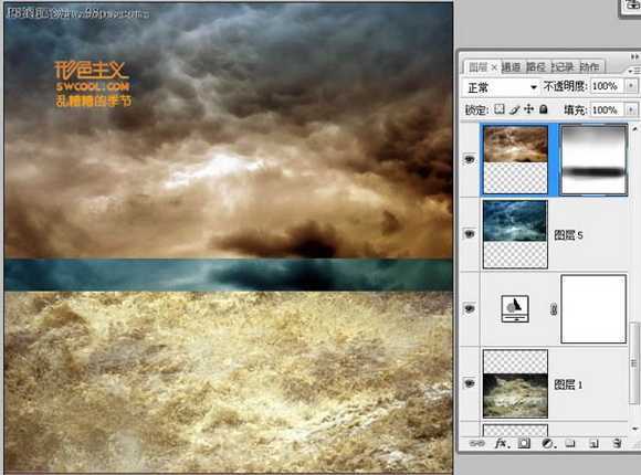‘Photoshop合成制作出飞碟袭击地球森林中的火焰燃烧场面海报‘