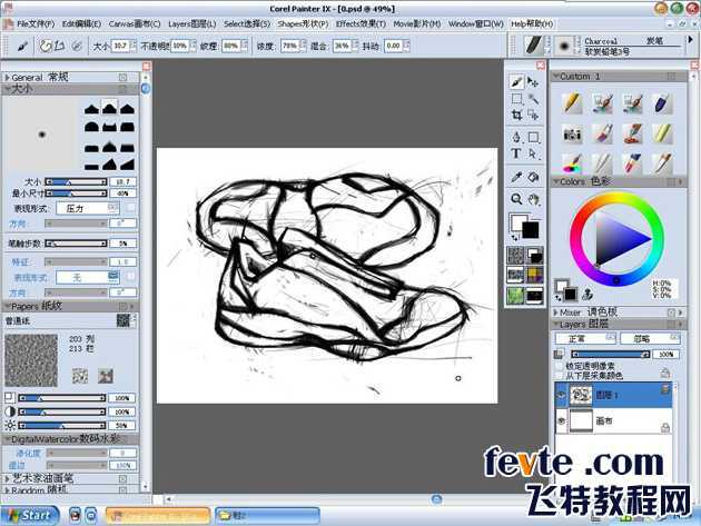 painter绘制三款篮球鞋 脚本之家 painter教程