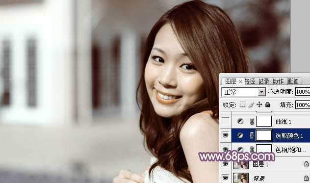 ‘photoshop利用通道替换工具将美女图片打造出甜美的黄紫色效果‘