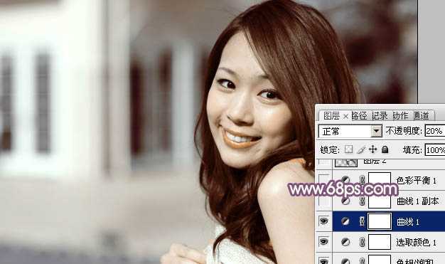 ‘photoshop利用通道替换工具将美女图片打造出甜美的黄紫色效果‘