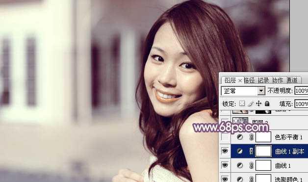 ‘photoshop利用通道替换工具将美女图片打造出甜美的黄紫色效果‘