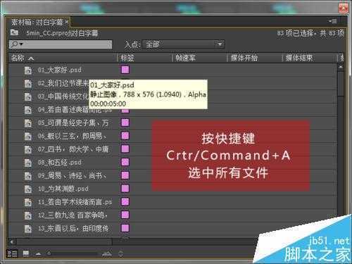 ‘PS批处理工具给Premiere批量添加对白字幕方法图解‘