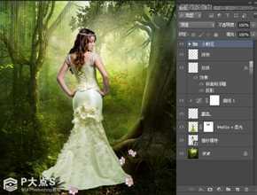‘Photoshop合成森林中的唯美CG美女插画‘