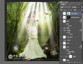 ‘Photoshop合成森林中的唯美CG美女插画‘