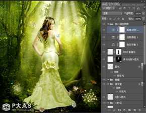 ‘Photoshop合成森林中的唯美CG美女插画‘