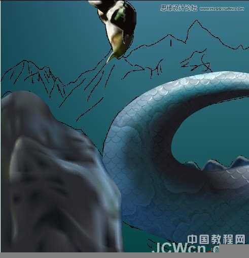 CorelDRAW巧用网格工具绘制恶魔谷插画,
