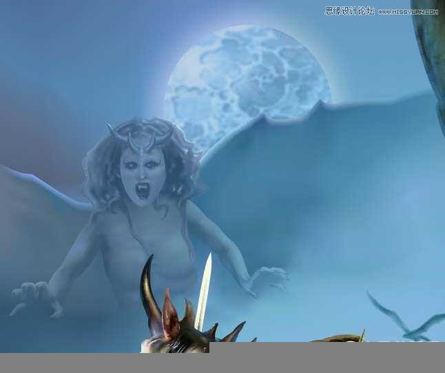CorelDRAW巧用网格工具绘制恶魔谷插画,