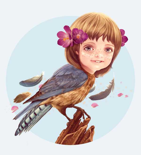 ‘photoshop合成超可爱的奇幻卡通画‘