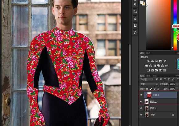 ‘PS给蜘蛛侠合成漂亮的东北花棉袄‘