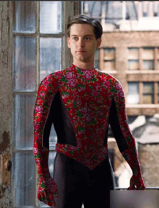 ‘PS给蜘蛛侠合成漂亮的东北花棉袄‘