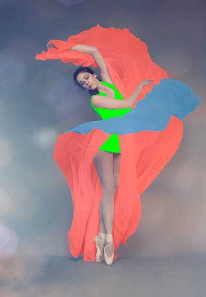 ‘Photoshop将美女白裙制作成动感牛奶喷溅效果裙子‘