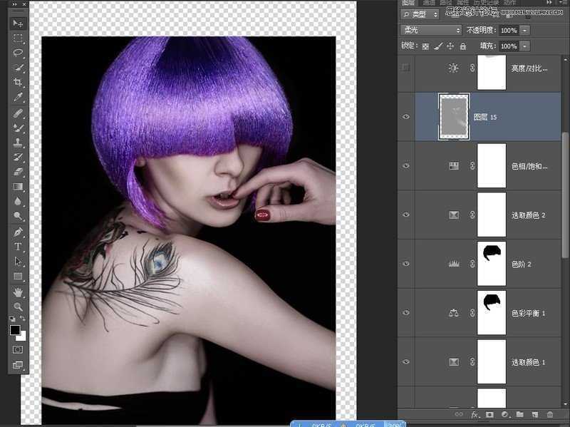 ‘Photoshop调出欧美人像模特金属质感的完美肤色效果‘