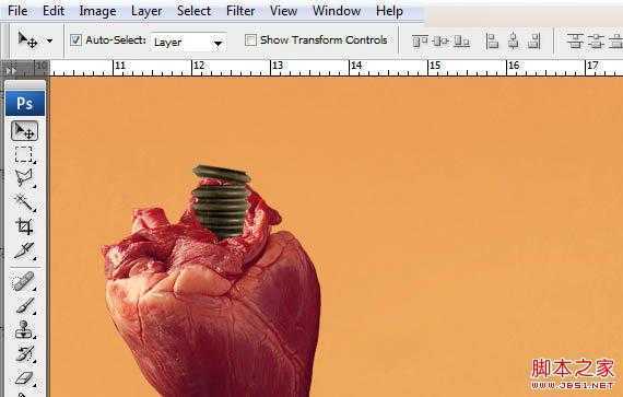 ‘Photoshop合成创意抽象的机械人心脏效果图‘