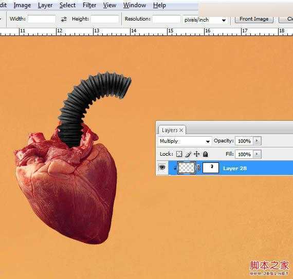 ‘Photoshop合成创意抽象的机械人心脏效果图‘