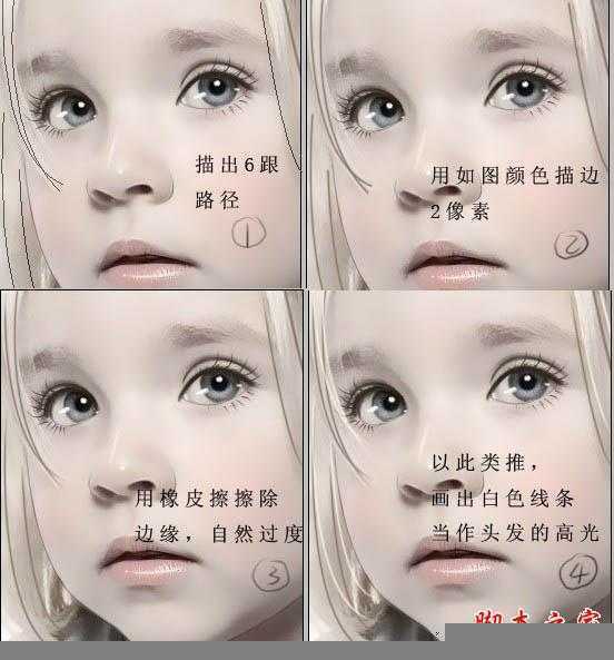 ‘photoshop将可爱的儿童照片制作成手绘效果‘