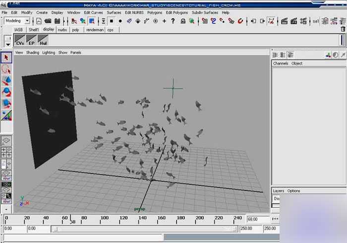 MAYA8.5粒子系统打造鱼群教程 脚本之家 MAYA角色动画教程