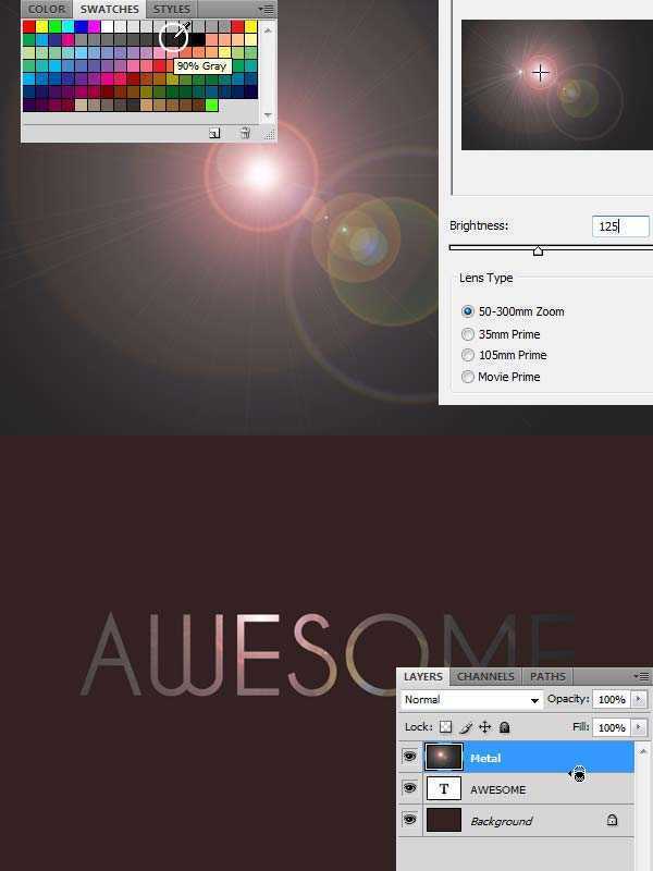 ‘photoshop利用滤镜及样式制作出暗调金属质感立体字‘