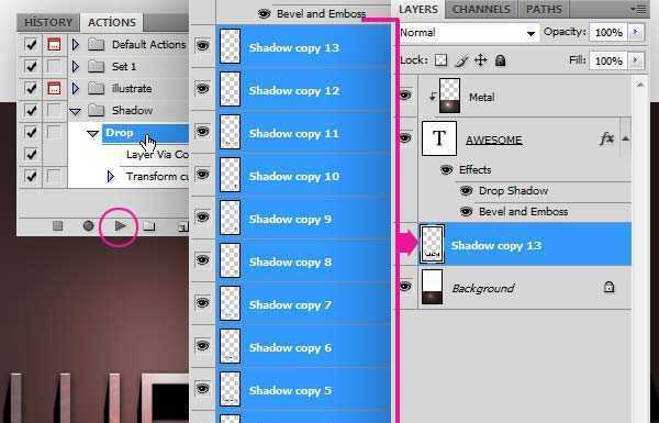 ‘photoshop利用滤镜及样式制作出暗调金属质感立体字‘
