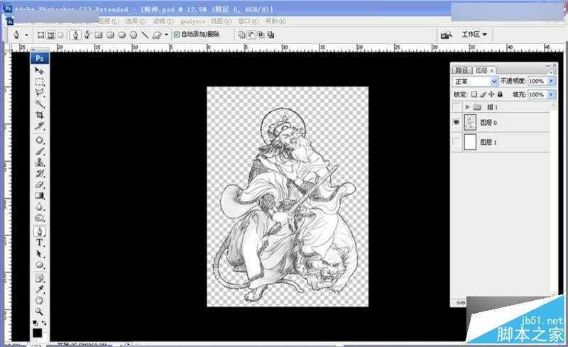 ‘Photoshop制作立体效果的铜质金属财神浮雕效果‘