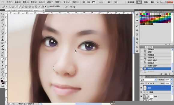 ‘Photoshop将素颜手机人像转为水润的仿手绘效果‘