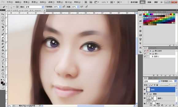 ‘Photoshop将素颜手机人像转为水润的仿手绘效果‘