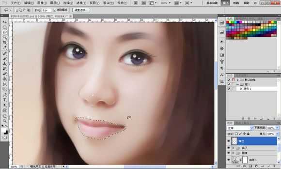 ‘Photoshop将素颜手机人像转为水润的仿手绘效果‘