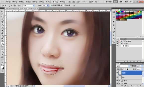 ‘Photoshop将素颜手机人像转为水润的仿手绘效果‘