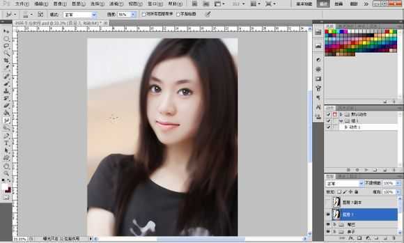 ‘Photoshop将素颜手机人像转为水润的仿手绘效果‘