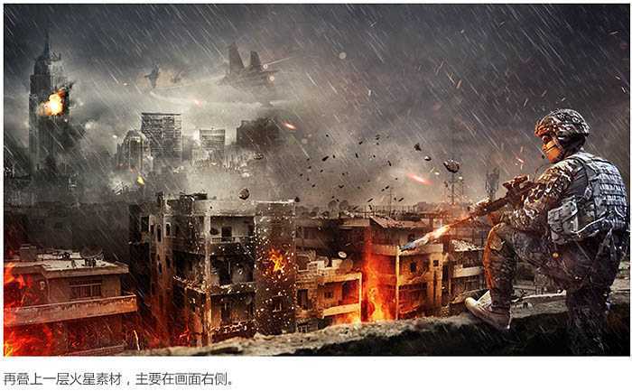‘Photoshop合成残酷的战争电影海报‘