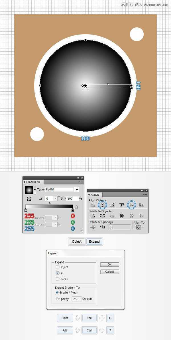 Illustrator创建立体风格的黑胶唱机图标,破洛洛