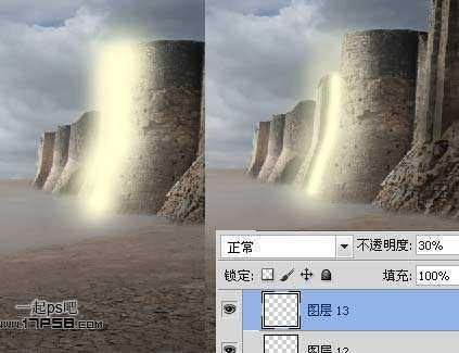 ‘photoshop合成制作出神秘的暗夜光线沙漠中的城堡‘