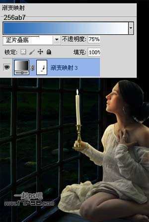 ‘photoshop合成深幽的古堡中心寒的美女图片‘