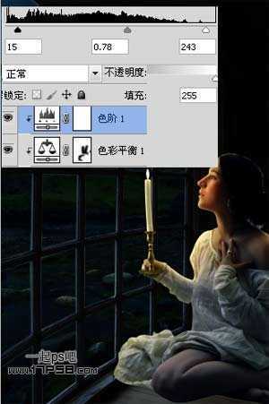 ‘photoshop合成深幽的古堡中心寒的美女图片‘