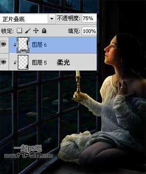 ‘photoshop合成深幽的古堡中心寒的美女图片‘