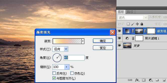 ‘Photoshop为日出图片增加浓郁的霞光韵味‘