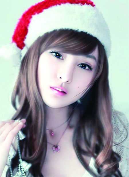 ‘Photoshop将偏色美女图片转为简单的粉色手绘‘