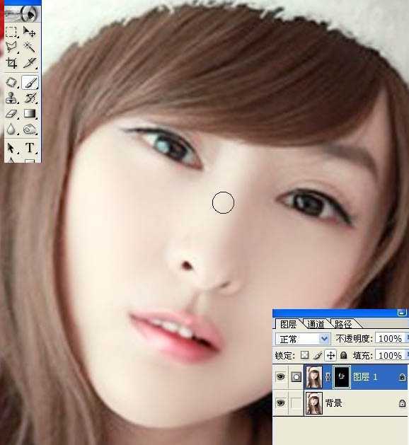 ‘Photoshop将偏色美女图片转为简单的粉色手绘‘