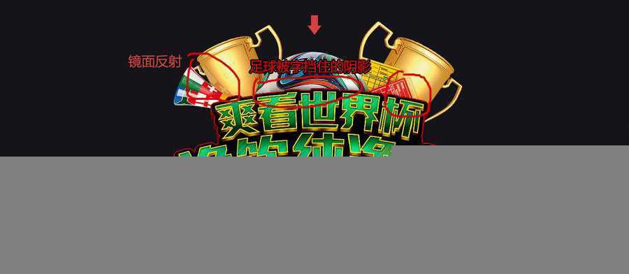 ‘PS制作冲击力极强的世界杯横幅文字效果‘