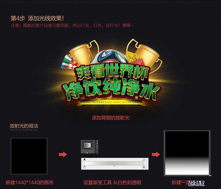 ‘PS制作冲击力极强的世界杯横幅文字效果‘