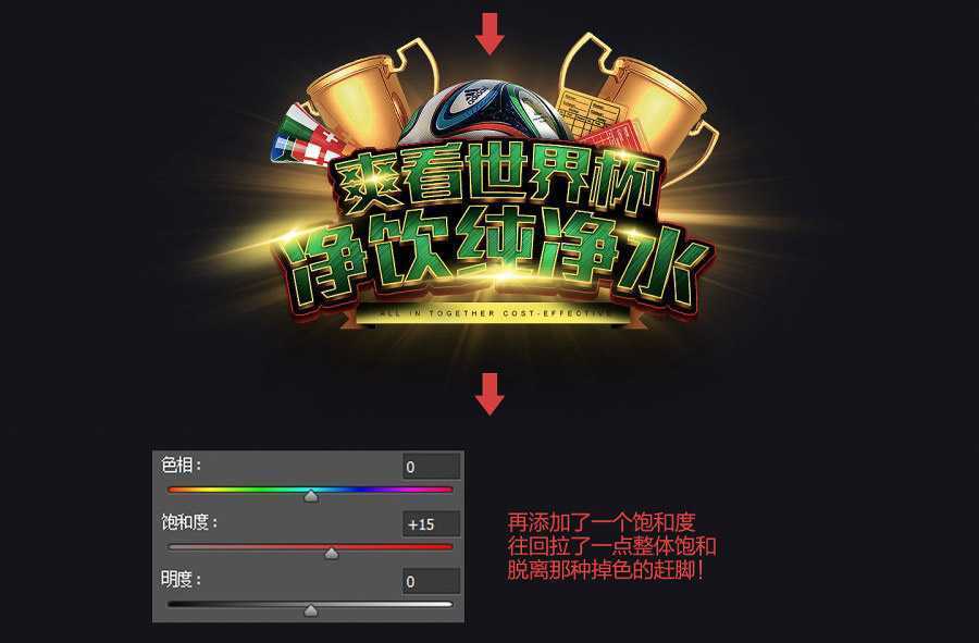 ‘PS制作冲击力极强的世界杯横幅文字效果‘