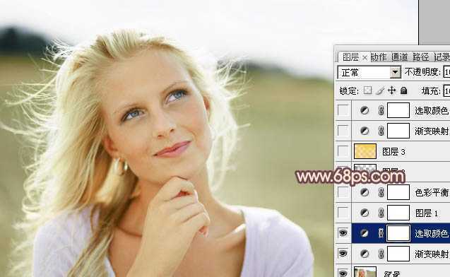 ‘Photoshop将外景人物图片调成甜美的淡绿色‘