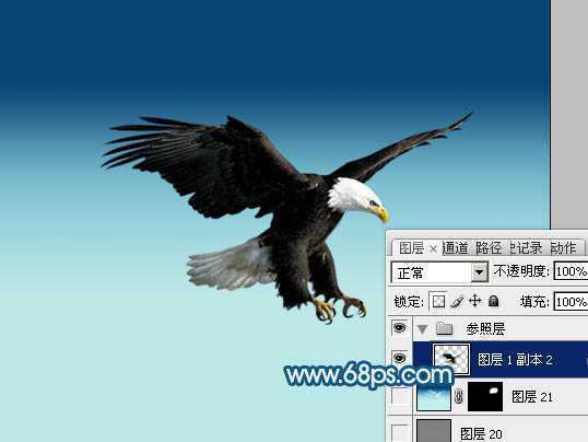 ‘Photoshop制作一只创意的云彩雄鹰‘