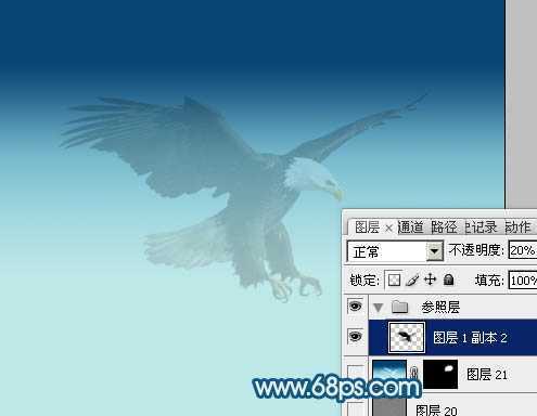 ‘Photoshop制作一只创意的云彩雄鹰‘