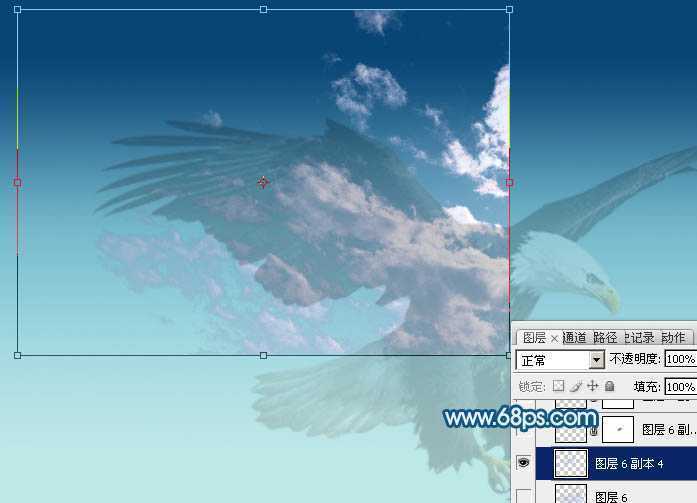 ‘Photoshop制作一只创意的云彩雄鹰‘